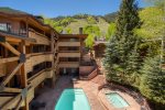 Views of Aspen Mountain from pool 
